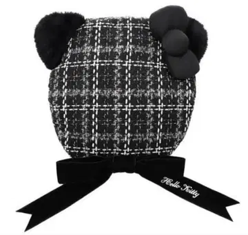 USJ 키티 트위드 베레모 블랙 24시간 이내 발송 가능