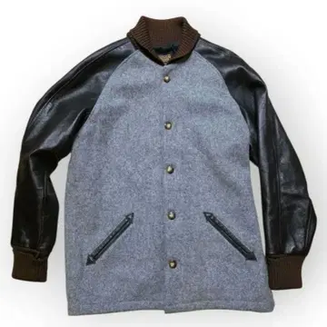 새상품급 skookum 38 울 가죽 바시티 자켓 서코 스쿠컴