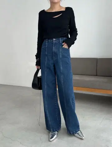 카프리슈 마쥬 센터 절개 데님