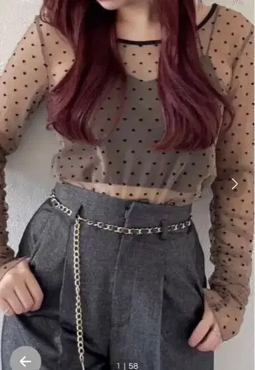 모티브 튤 시어 탑 dazzlin F 사이즈