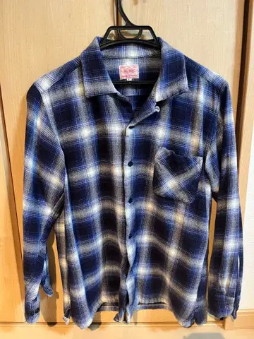 BIG MIKE 옴브레 오픈 카라 셔츠 L