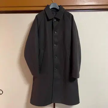 거의 새상품 남성용 롱 코트 차콜