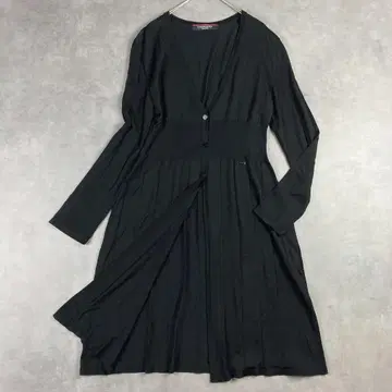 레오나르 실크 블렌드 롱 가디건 블랙 38 엘레강트 슬림