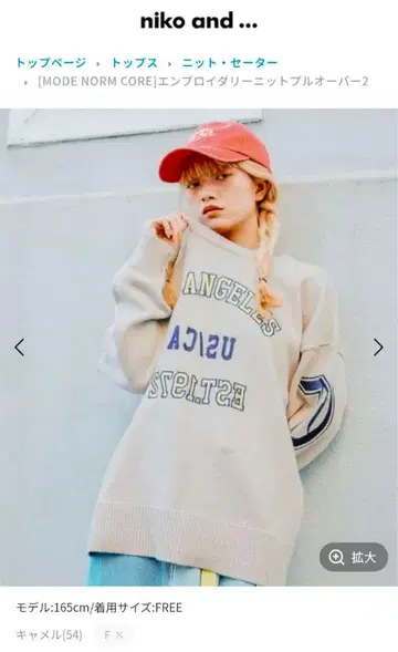 [MODE NORM CORE] 자수 니트 풀오버 카멜