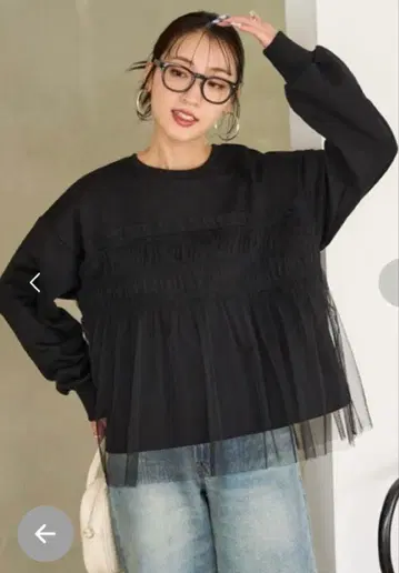 FREAK'S STORE 튤 개더 맨투맨 프리 사이즈