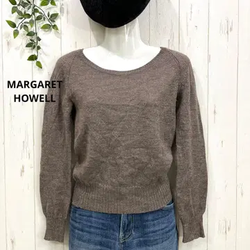 MARGARET HOWELL 그레이 모 100% 긴팔 니트 스웨터 F