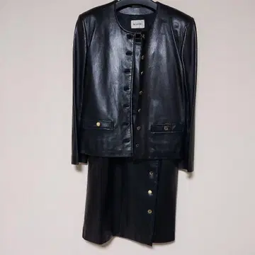 블랙 가죽 셋업