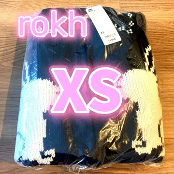 새상품 지유 로크 풀 집업 니트 자켓 by rokh 네이비 XS