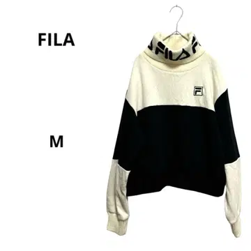 휠라 니트 스웨터 터틀넥 상의 속기모 로고 방한 스포츠