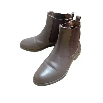 브라운 가죽 사이드 고어 부츠 36