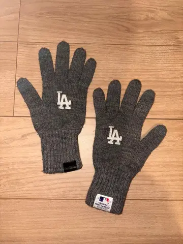 MLB LA 로고 니트 장갑 그레이