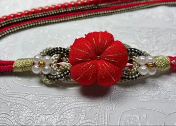 a-925 순수 실크 허리띠 후리소데 성인식 펄 크레이프 원단 매실