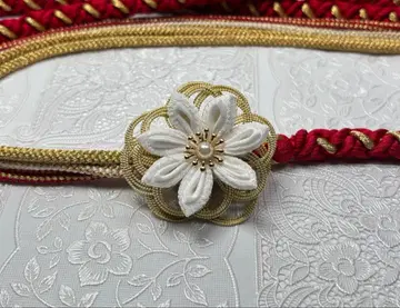 a-928 순수 실크 허리띠 후리소데 성인식 미즈히키 꽃 장식