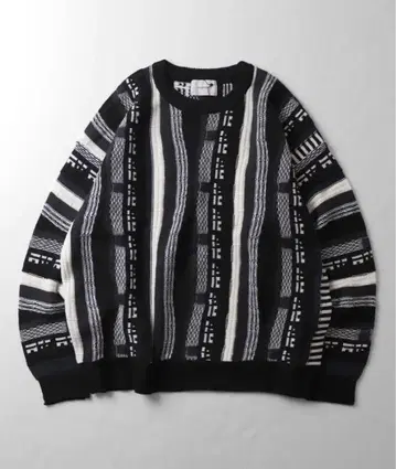 스트라이프 니트 스웨터 L