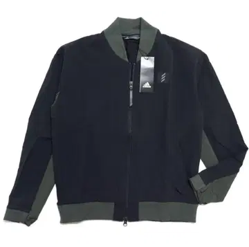 새상품 아디다스 골프 쓰리 스트라이프 로고 자켓 블랙/카키 M