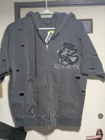 갈피 귀 달린 후드티 반팔