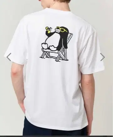 그라니프 반팔 T셔츠 시티보이 펭귄 백 프린트 남녀 공용 M