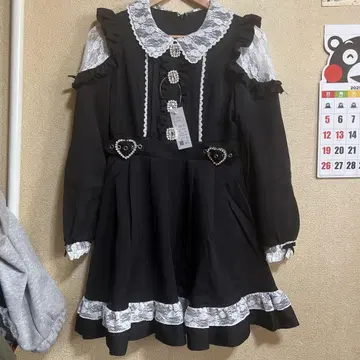 한정판 판매 키라키라 비쥬 레이스 겹침 프릴 원피스 지뢰계 등