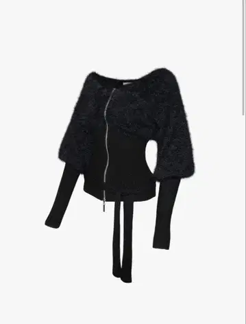 S contrast zip knit 블랙