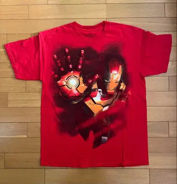 아이언맨 T셔츠 레드 구제 의류 레귤러