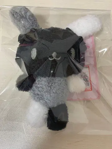 아베일 산리오 우사하나 모노크롬 흑백 리본 마스코트 봉제 인형