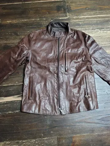 MEN'S MELROSE 브라운 소가죽 싱글 라이더 자켓