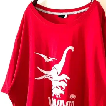 프리미엄 다이너소어 I SURVIVED 셔츠 XL 레드 빨간색 구제 의류