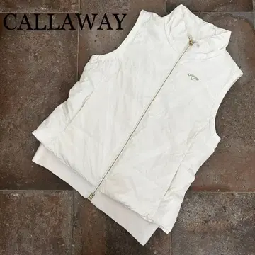 CALLAWAY 미니 아가일 무늬 다운 베스트 화이트 골프