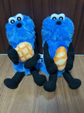 [ 새상품 ] 퍼펫 스 빵 봉제 인형 2종 세트 프랑스빵 멜론빵