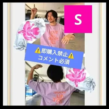 코멘트 필수 후지이 카제 퍼플 T셔츠 S LOVE ALL LASA 굿즈