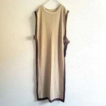 Bab 니트 롱 베스트 원피스 겉옷 레이어드 베이지 체형 커버