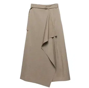 anuans 랩 드레이프 스커트 (KHAKI BEIGE)
