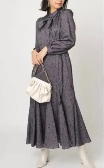 마이 스트라다 바닥 플레어 원피스 차콜 그레이 M