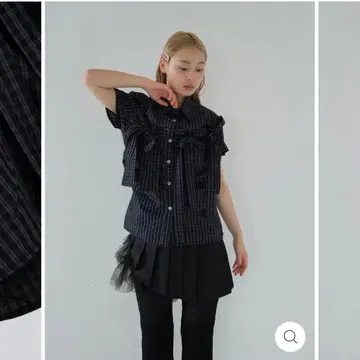 uenui w ribbon check blouse