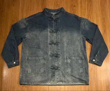 데님 자켓 스탠드 카라 3XL 토글 버튼