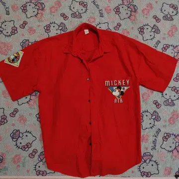 미키 에어 T셔츠 L 사이즈 빨간색