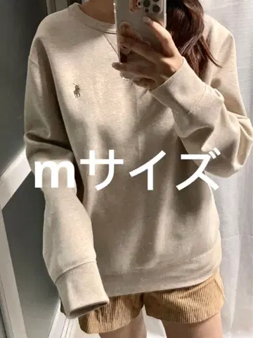 POLO 폴로 랄프로렌 포니 맨투맨 로고 베이지