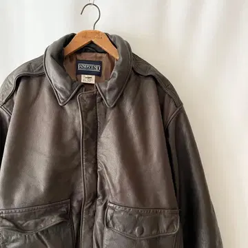 90s LANDS' END A2 가죽 플라이트 자켓 USA L