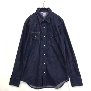 MAVERICK : 데님 웨스턴 던가리 셔츠 38 다크 네이비 긴팔