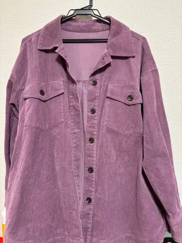 퍼플 코듀로이풍 오버 사이즈 자켓