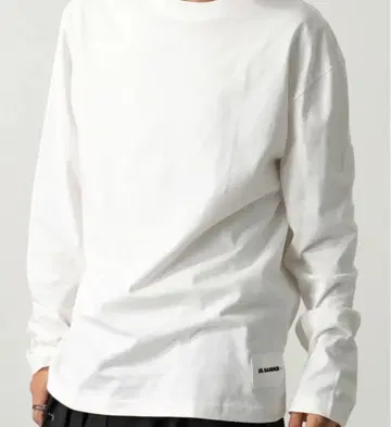 질샌더 화이트 긴팔 티셔츠