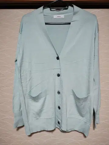 에부르 ebure 가디건 실크 긴팔 라이트 그린 민트