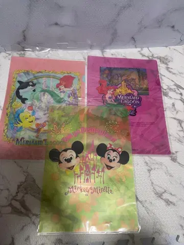 미키 미니 인어공주 클리어 파일 세트