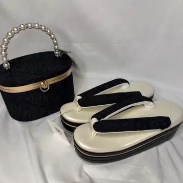 새상품 하자품 조리 백 세트 후리소데용 블랙 최신작 모델 성인식