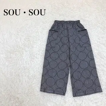 소우소우 와이드 팬츠 캐시미어 일본제 허리밴딩 포켓 S 올 패턴
