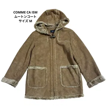 새상품급 COMME CA ISM 브라운 후드 부착 무스탕 코트 사이즈 M