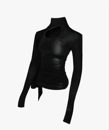 S asymmetric drape tops 블랙