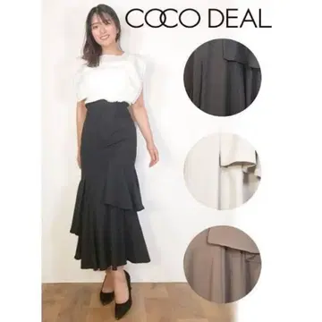 COCO DEAL 니트 코르셋 아지메 캉캉 스커트 블랙 2