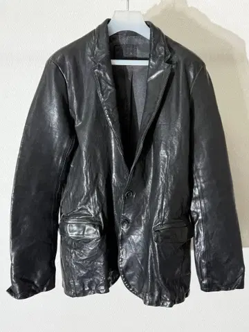 이삼카타야마 백러쉬 가죽 테일러드 자켓 XL