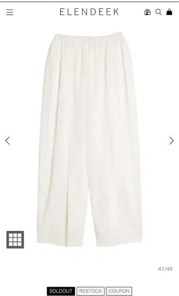 EASY TUCK COCOON PT 화이트 01 사이즈